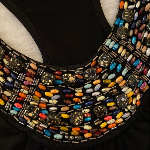 BCX Black Beaded Halter Top - Picture 11 of 12